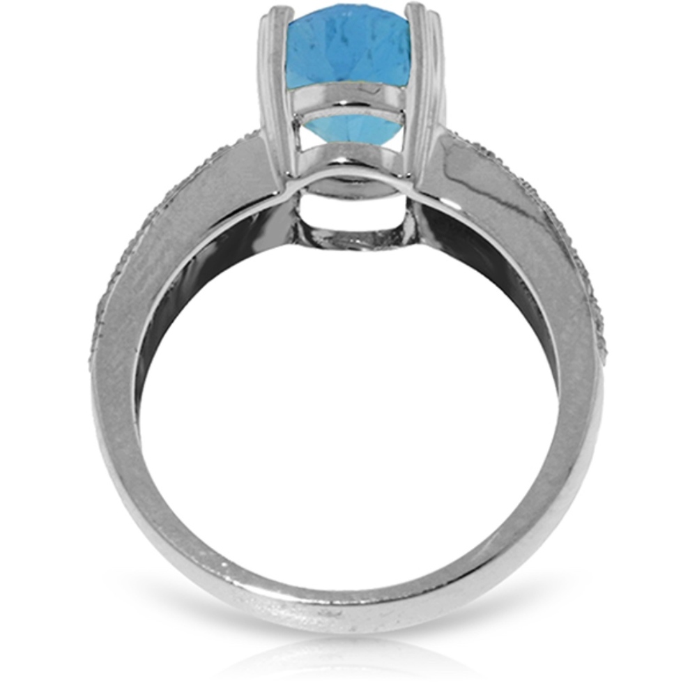 SOLID GOLD RINGS W/ NATURAL DIAMONDS & BLUE TOPAZ - Picture 2 of 4